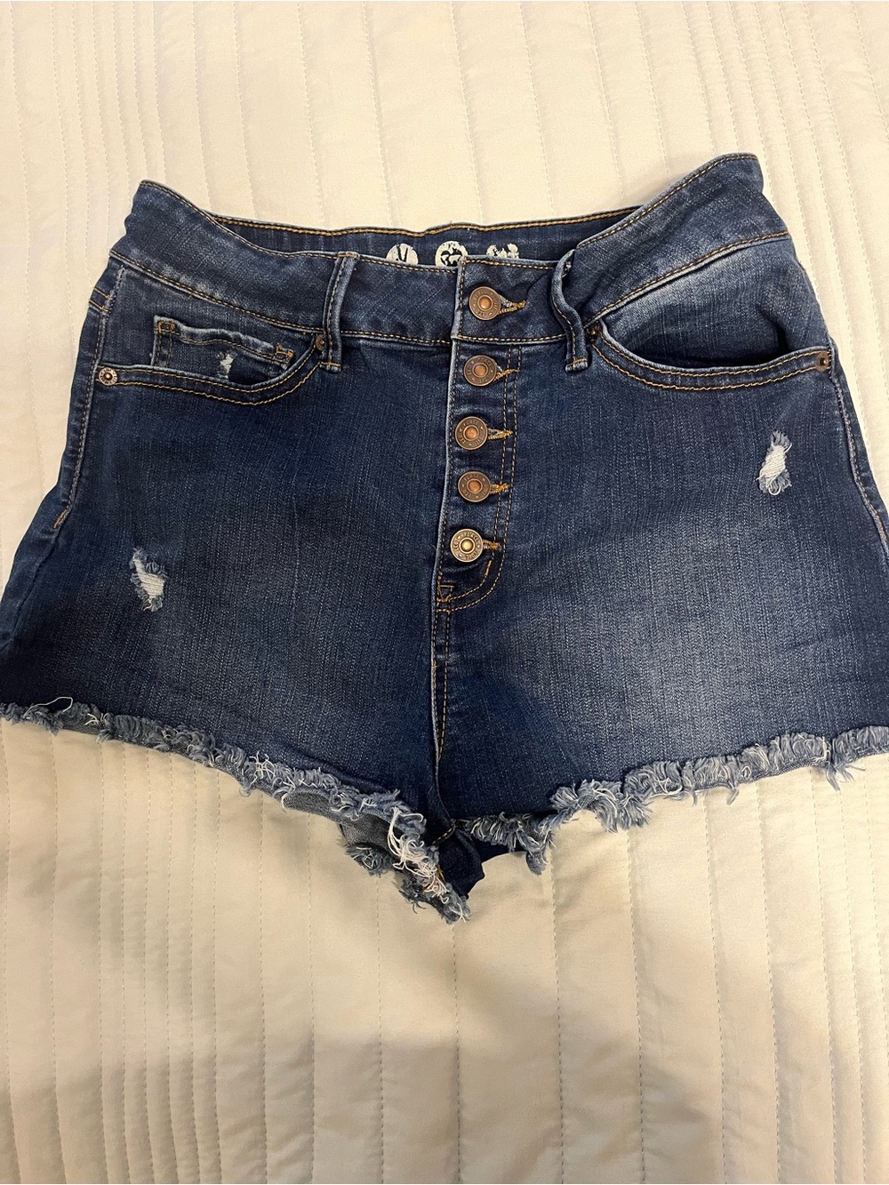 High rise jean shorts button up size 7 -ByRewash